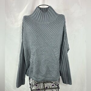Allison Collection New york grey cable knit mock neck sweater size L